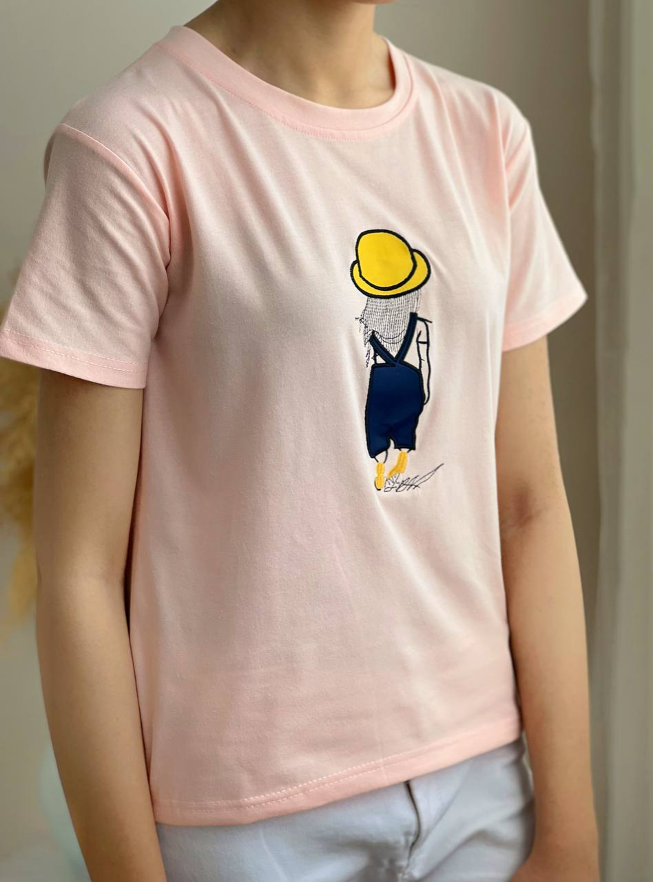 تیشرت نخ و پنبه گلدوزی شده کد 1966