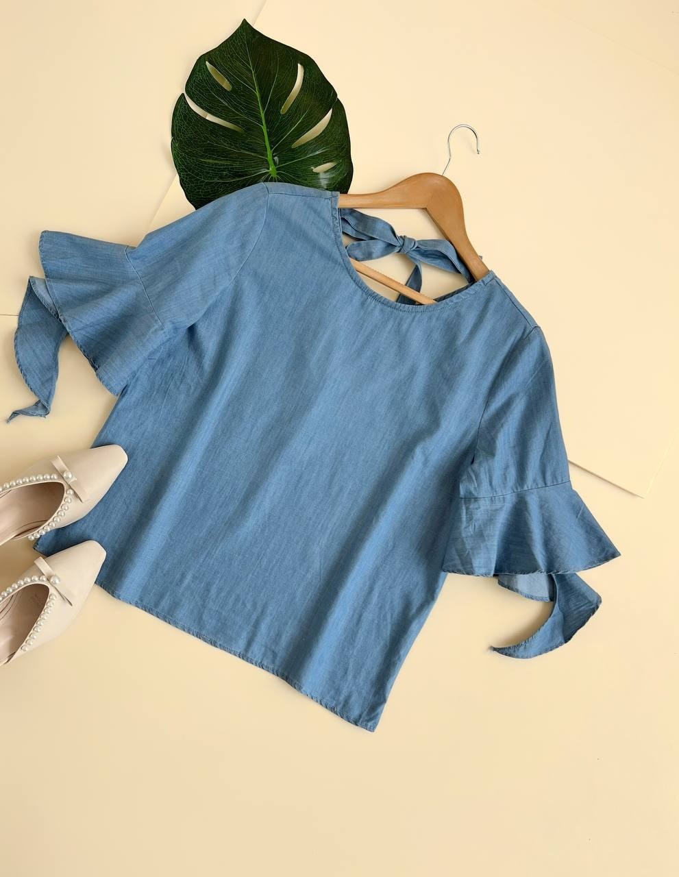 شومیز جین کاغذی پشت پاپیون کد 1972