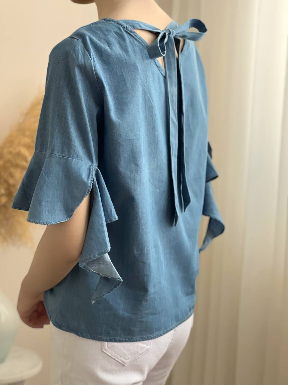 شومیز جین کاغذی پشت پاپیون کد 1972