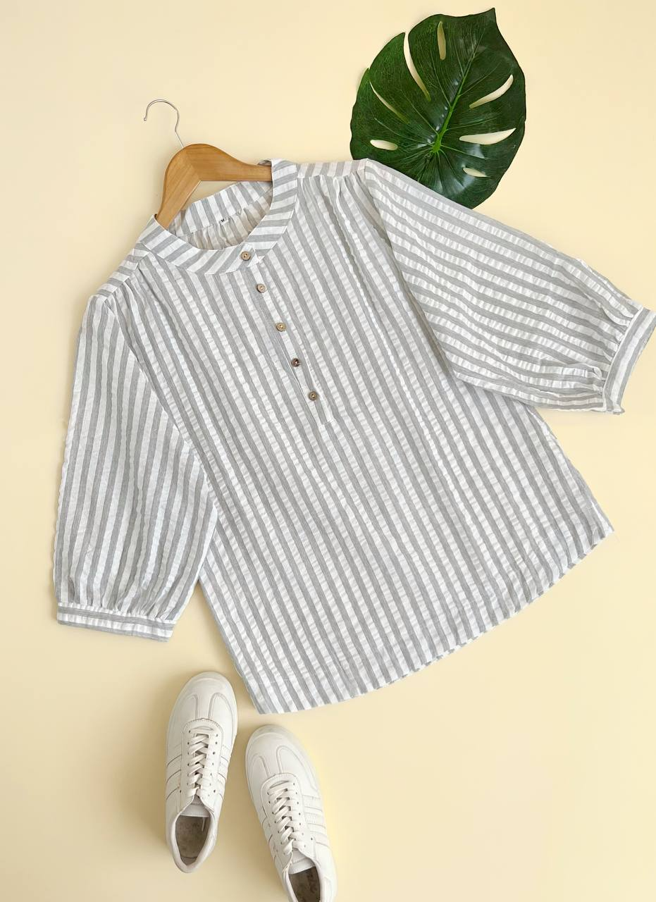 شومیز مانتویی راه راه کد 1977