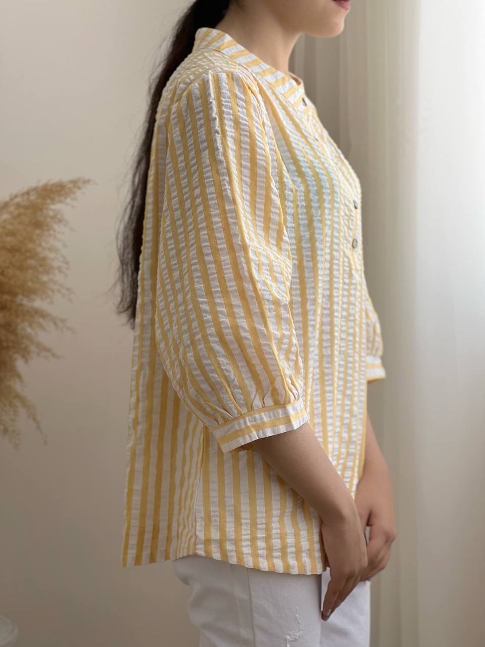 شومیز مانتویی راه راه کد 1977