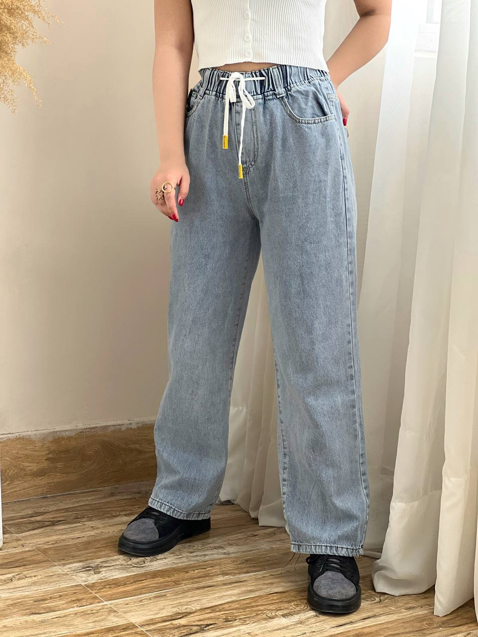 شلوار جین نیم بگ کد 1982