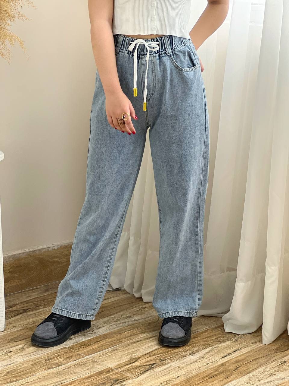 شلوار جین نیم بگ کد 1982