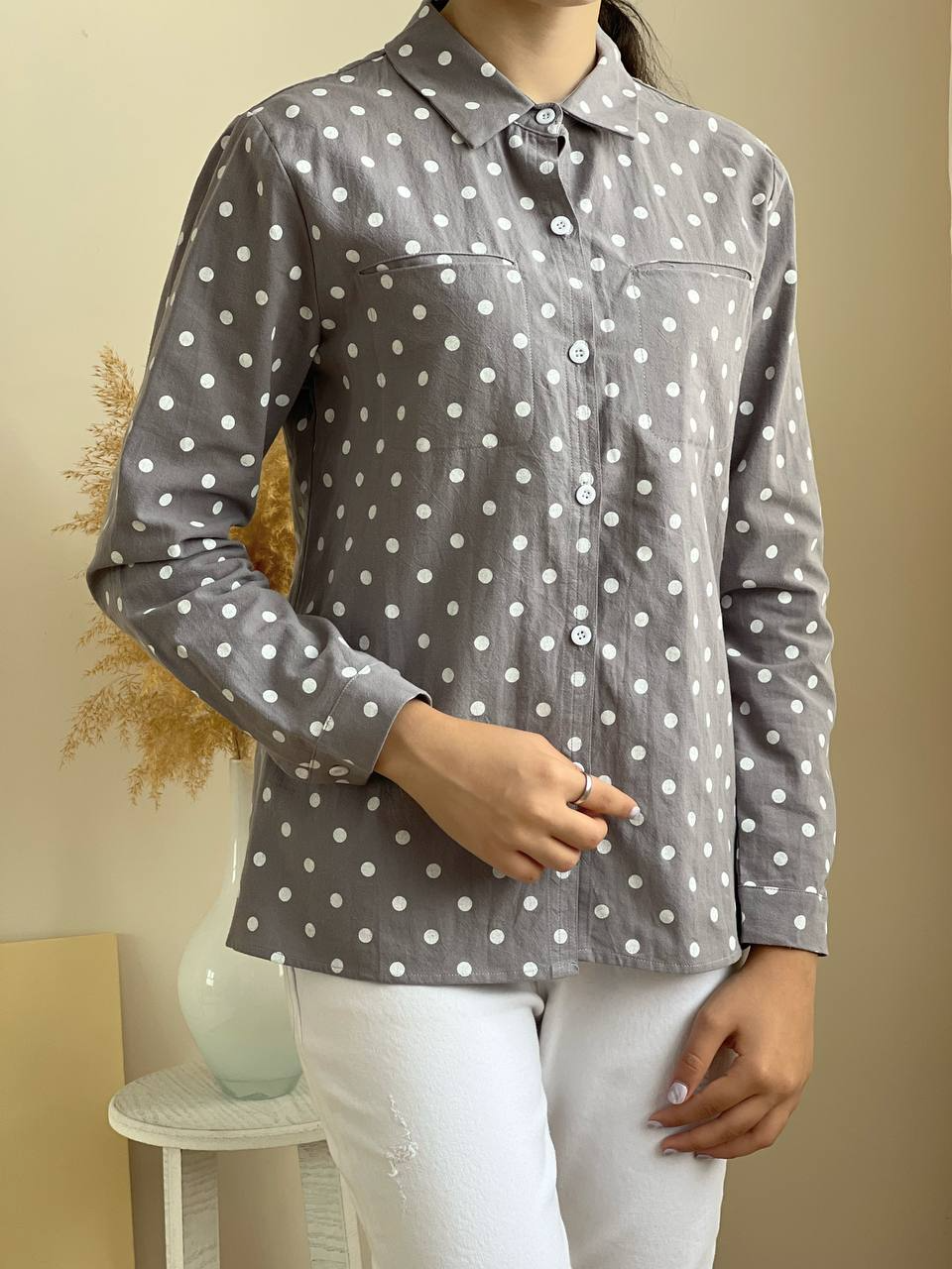 شومیز خال خالی کنف کد 1986