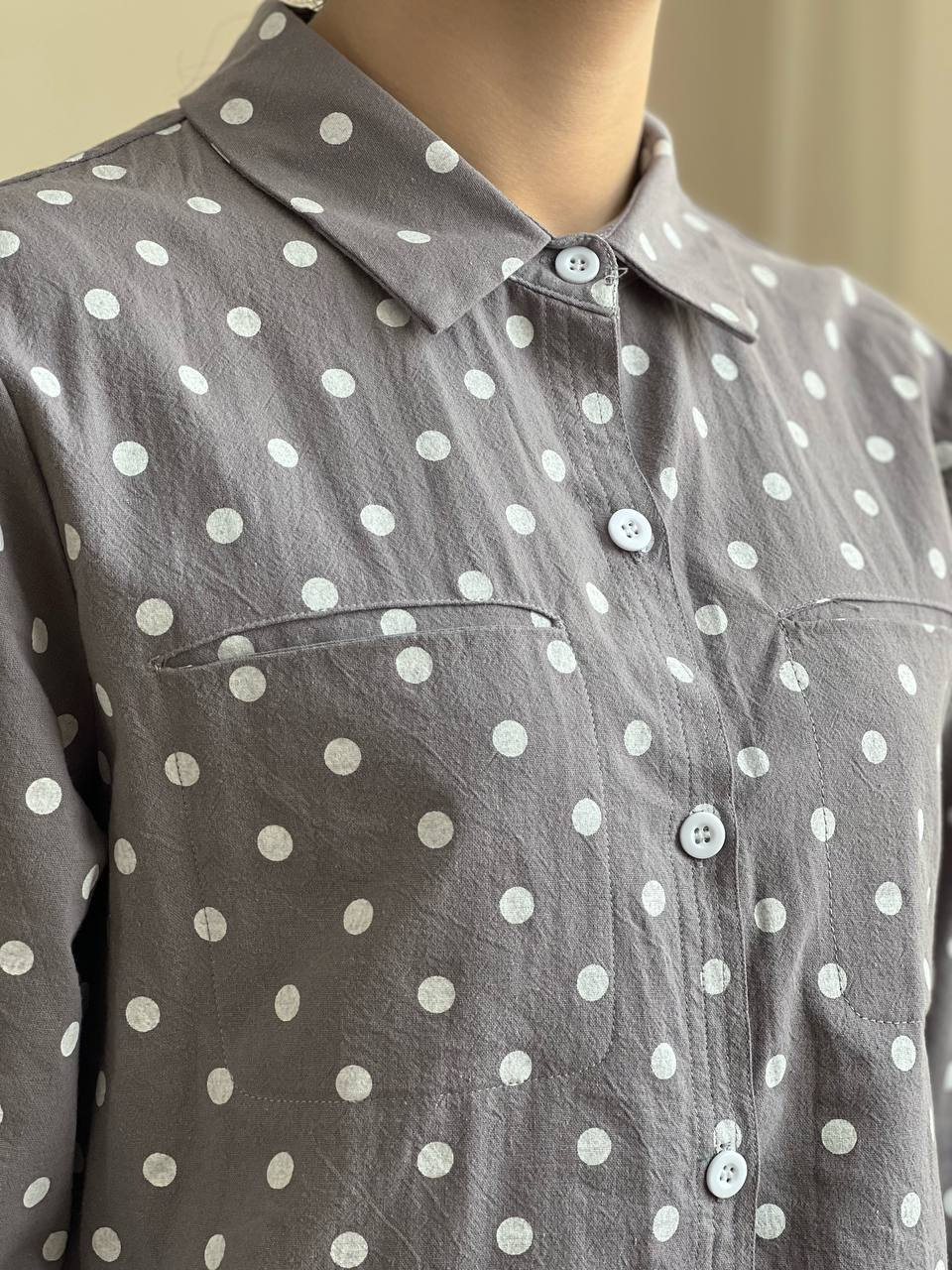 شومیز خال خالی کنف کد 1986