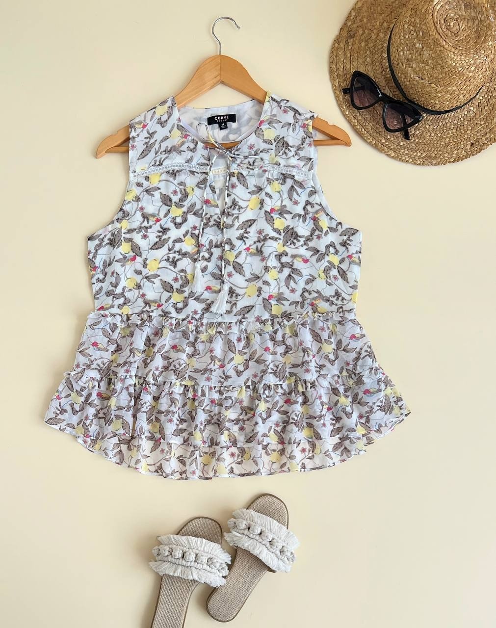 تاپ حریر تک رنگ منگوله دار کد 1988