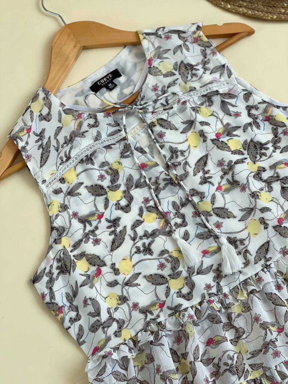 تاپ حریر تک رنگ منگوله دار کد 1988