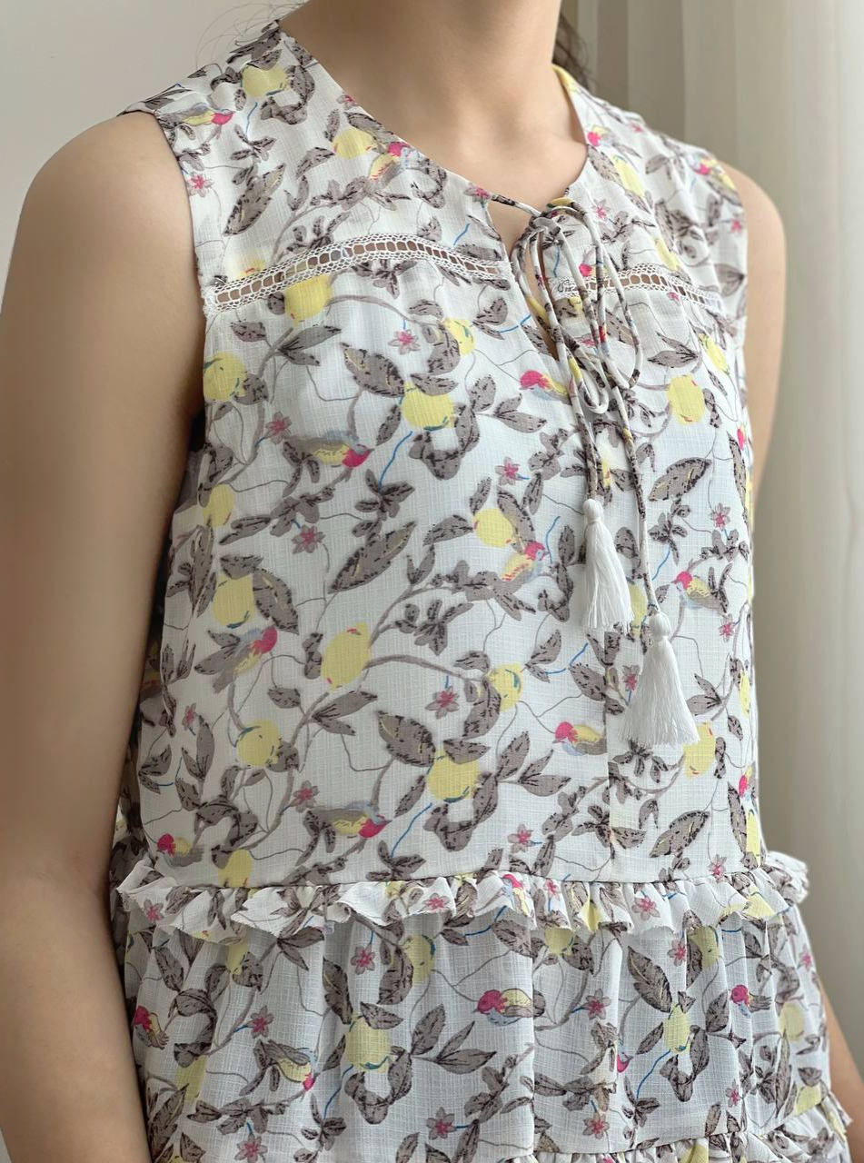 تاپ حریر تک رنگ منگوله دار کد 1988