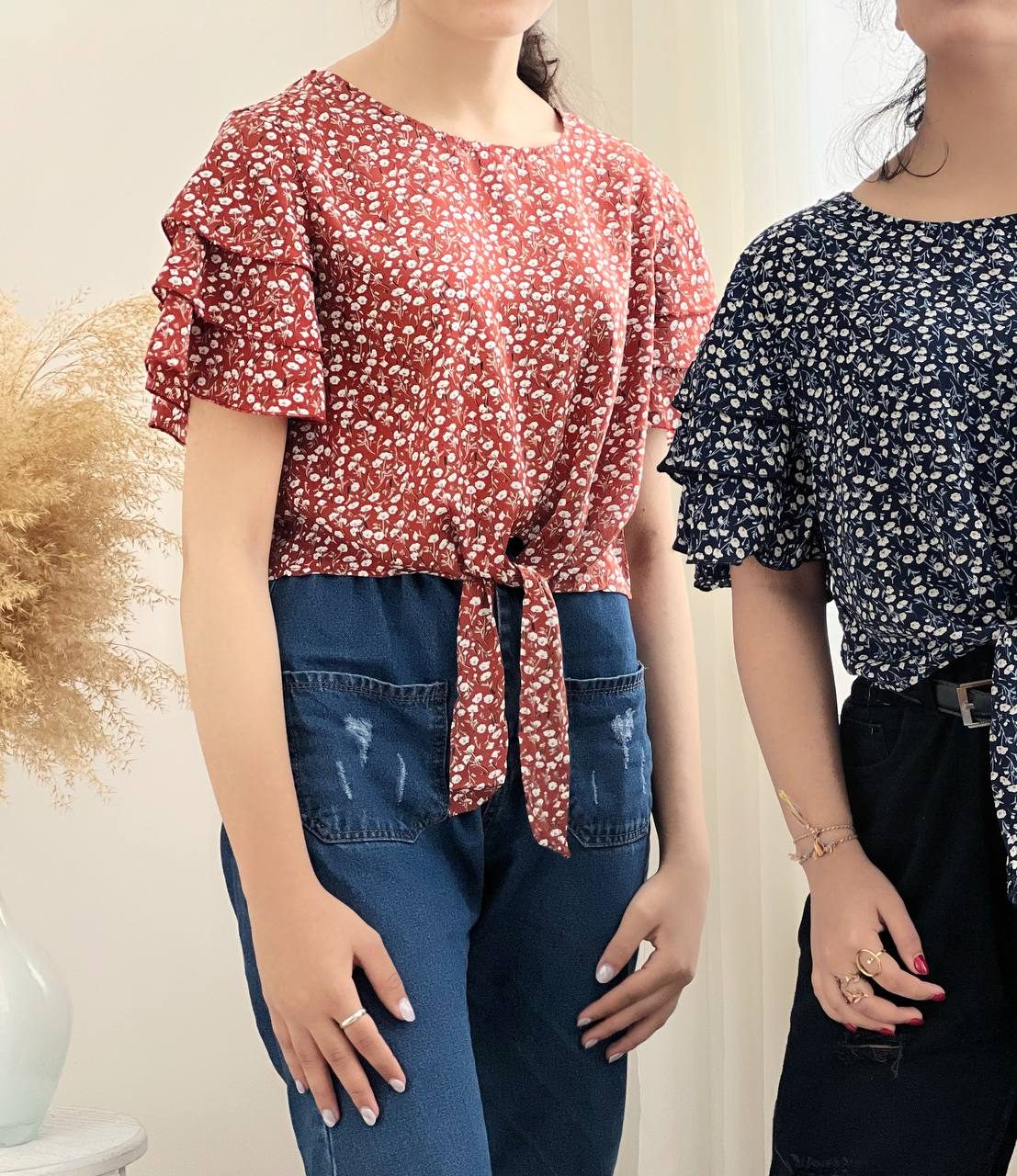 شومیز کرپ استین پله کد 1995