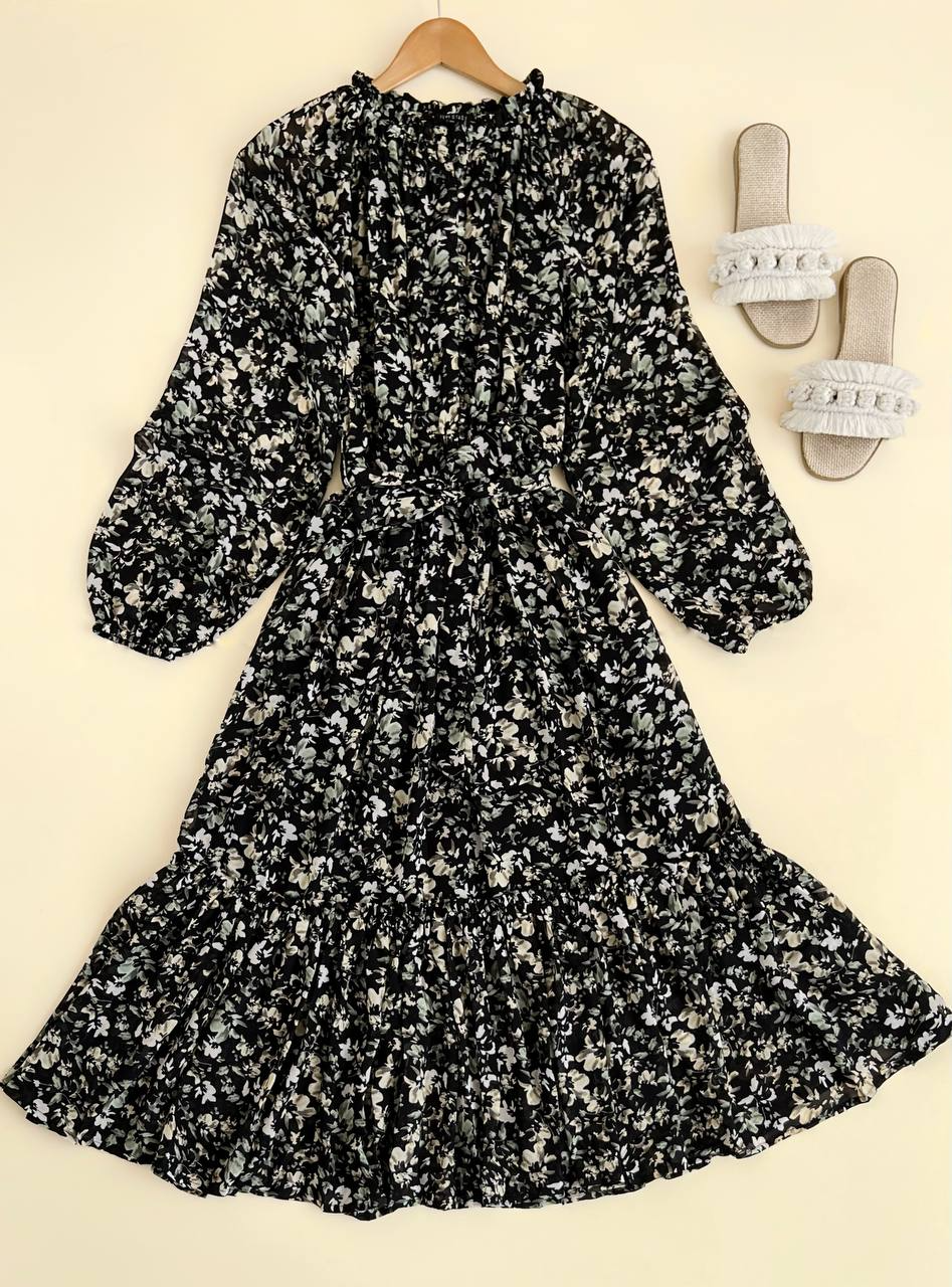 پیراهن کرپ حریر آستردار کد 1965