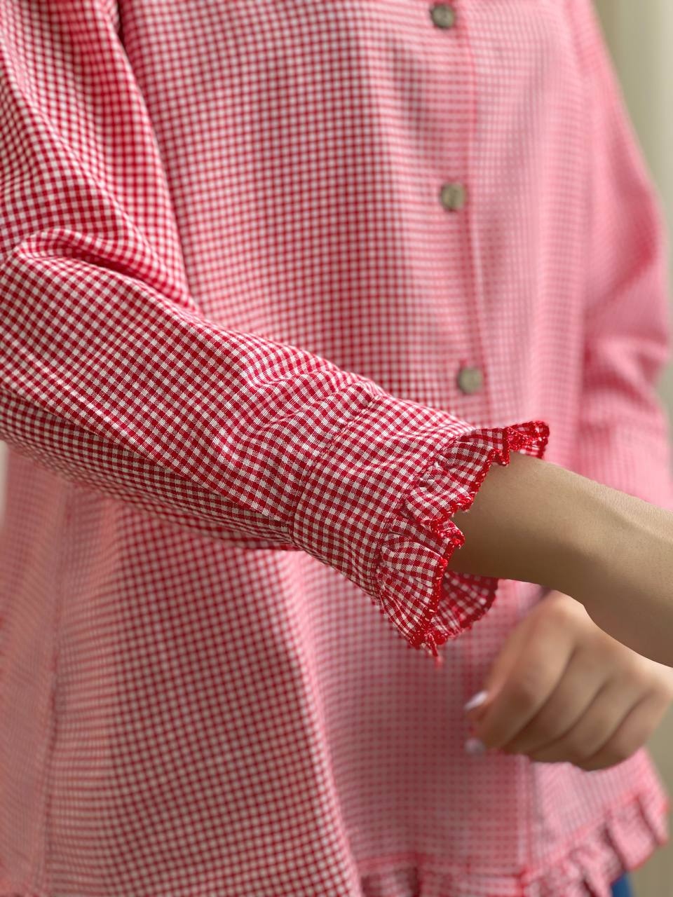 شومیز چهارخونه ریز کد 2004