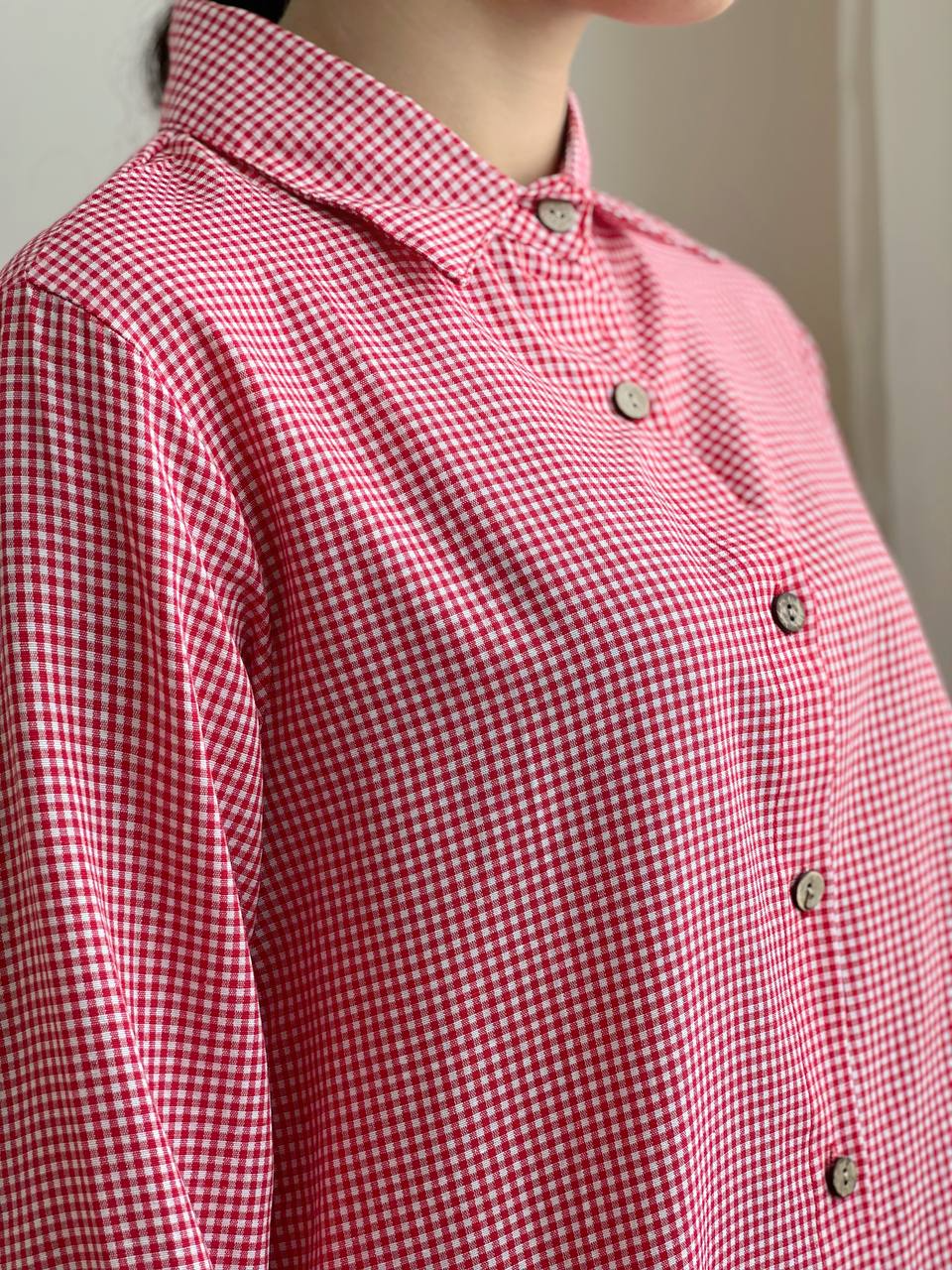 شومیز چهارخونه ریز کد 2004