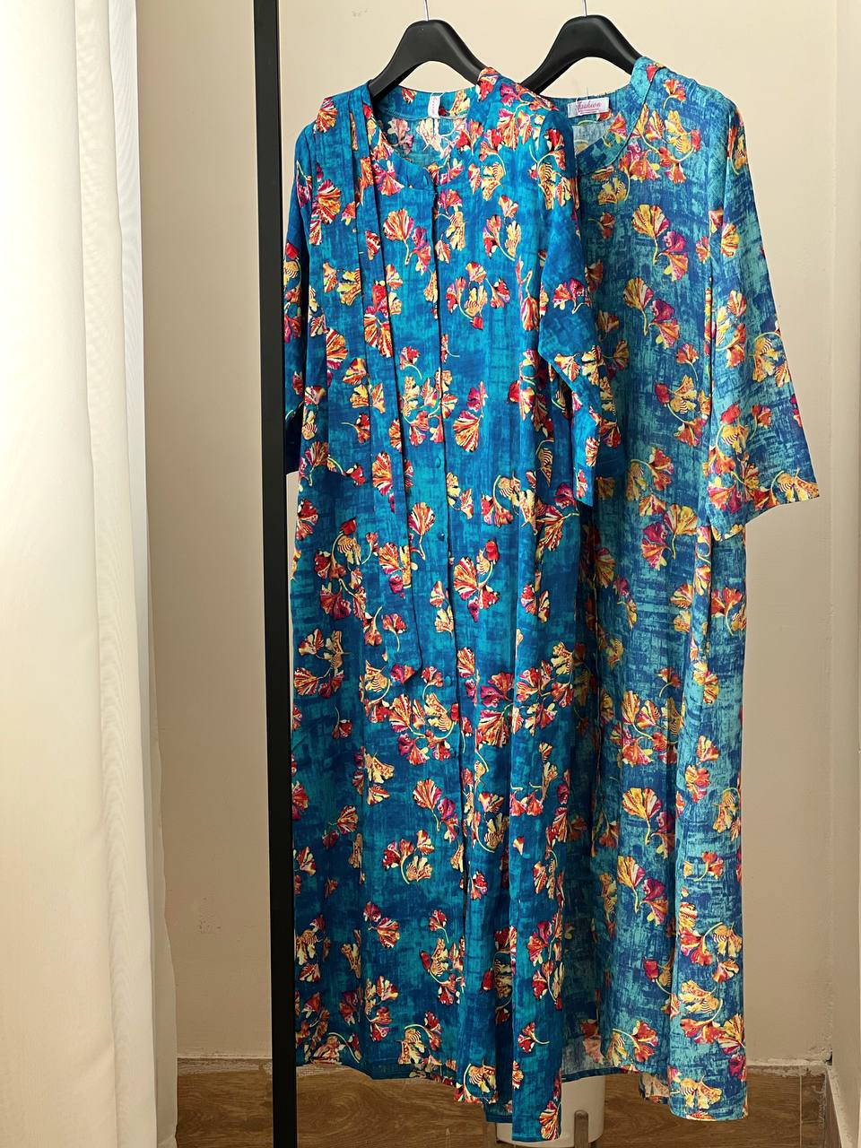 پیراهن نخی جلو دکمه کد 2008