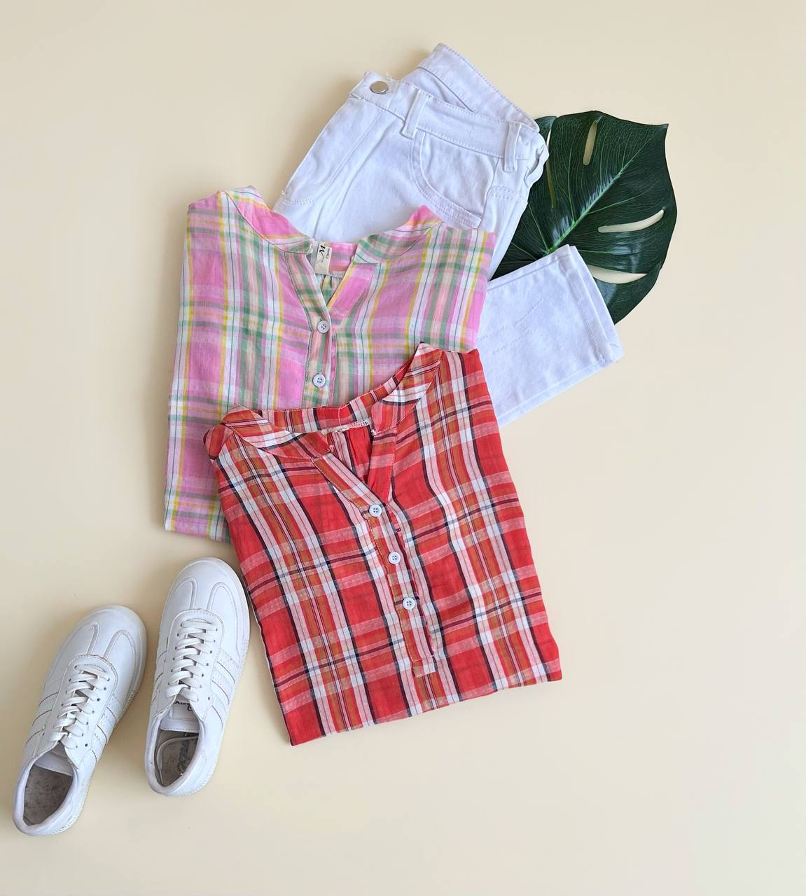 شومیز چهارخونه آستین کیمونو کد 2014