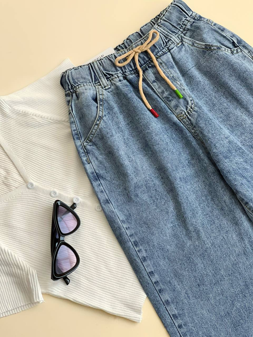 شلوار نیم بگ جین میکی موس کد 2020