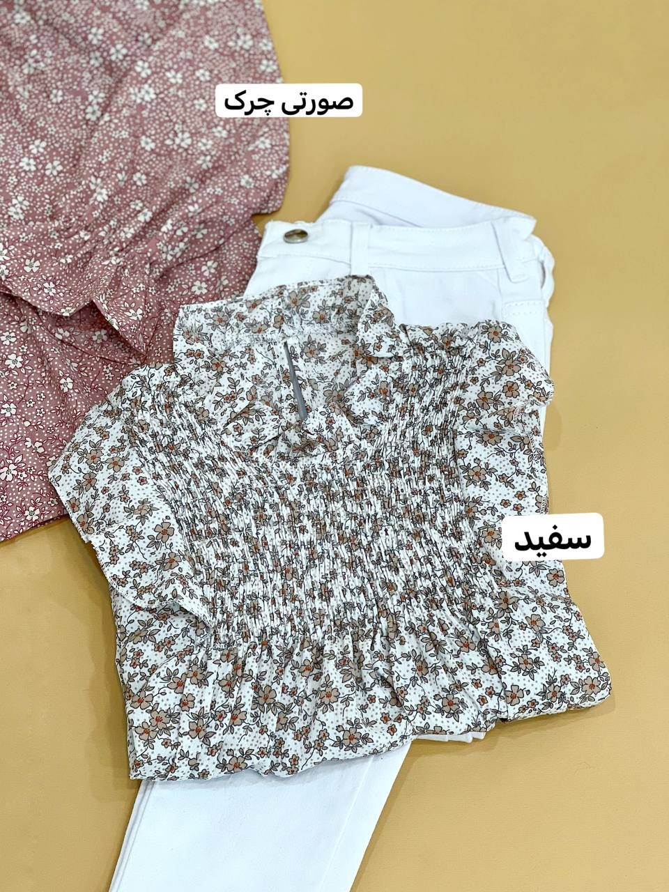 شومیز کرپ گل ریز کد 2039