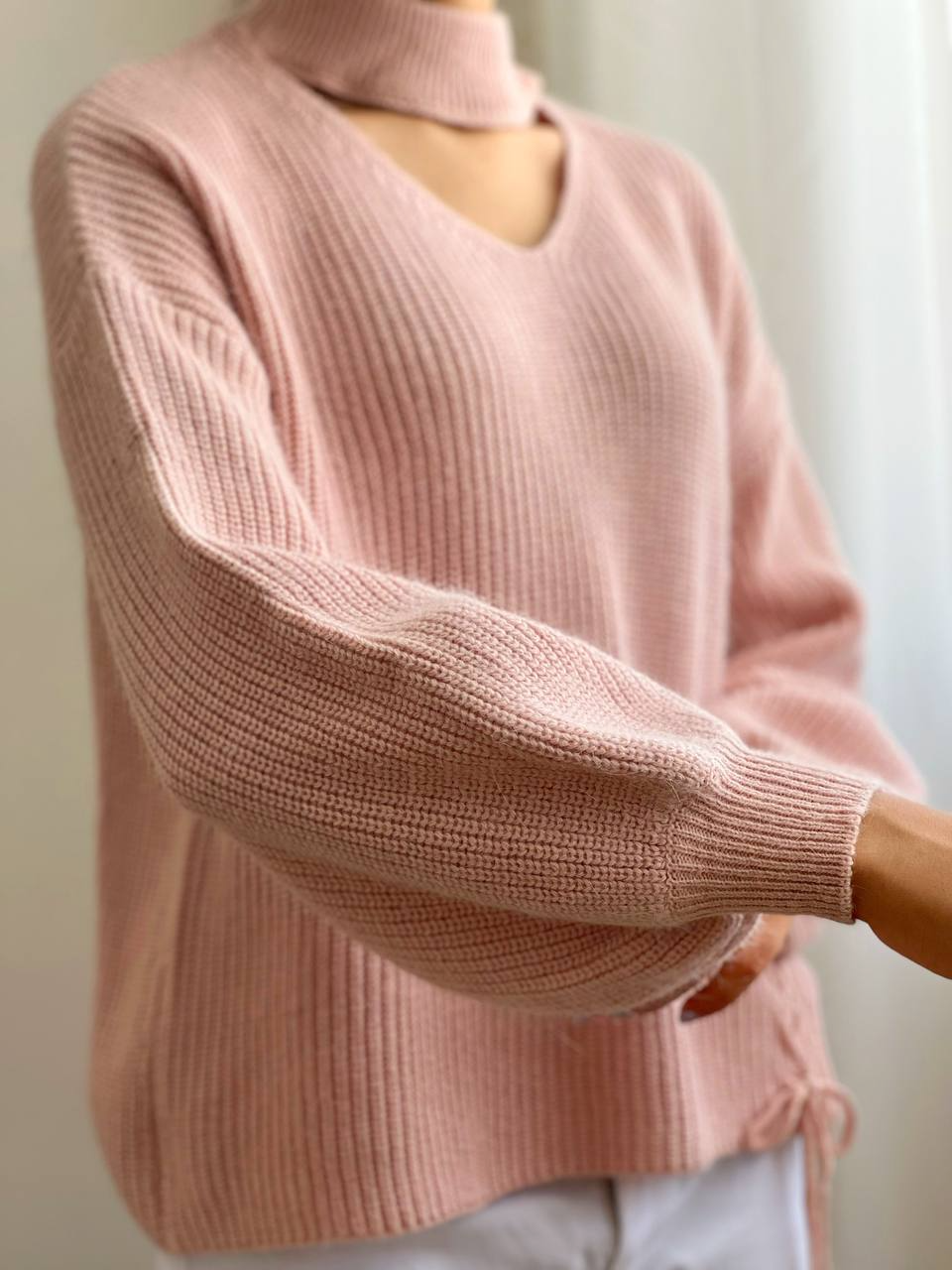 پلیور بافت آستین پف کد 2066