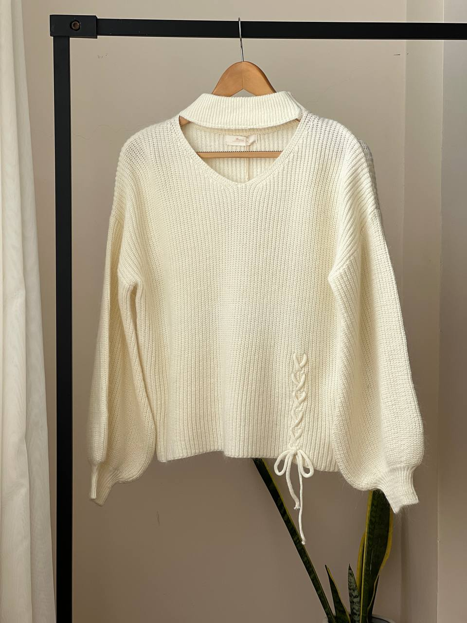 پلیور بافت آستین پف کد 2066