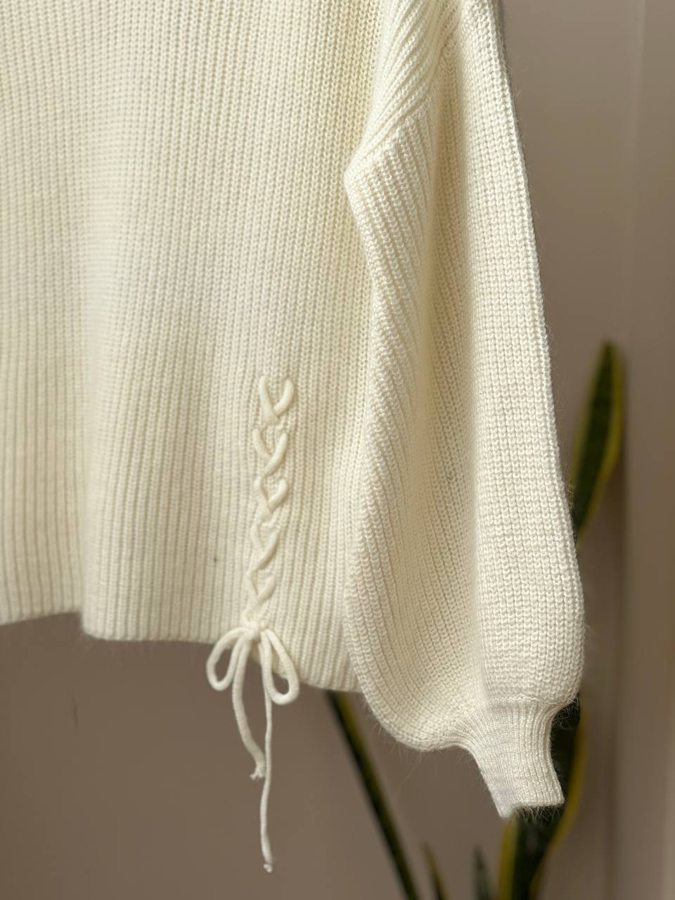 پلیور بافت آستین پف کد 2066