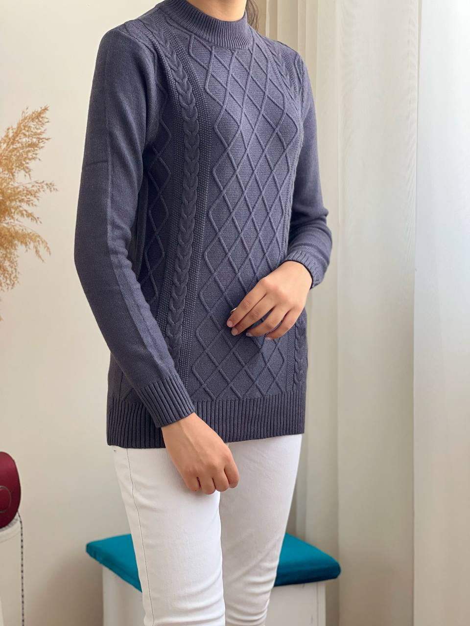 پلیور بافت زنجیری کد 2090