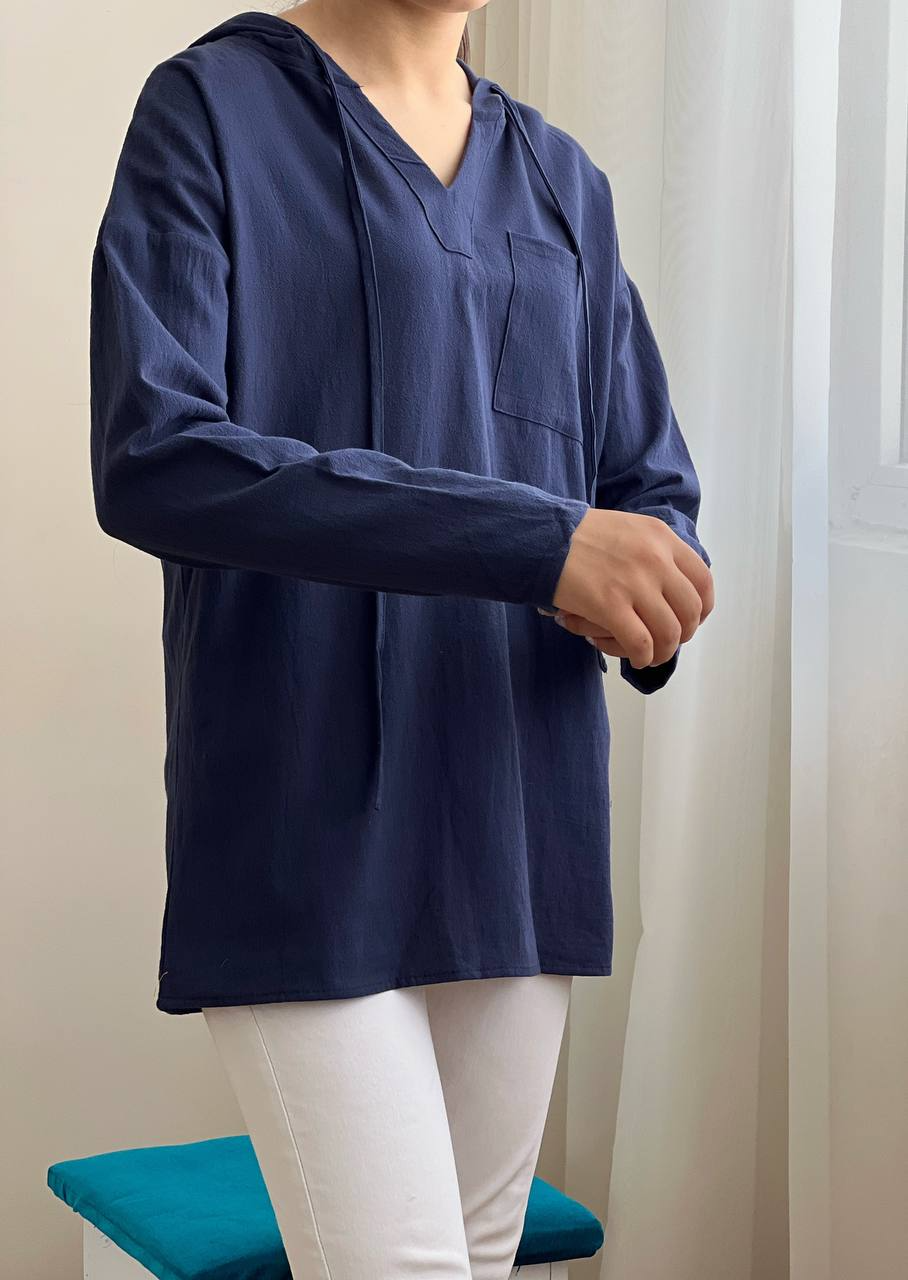 تونیک مانتویی کنف کلاهدار کد 2092