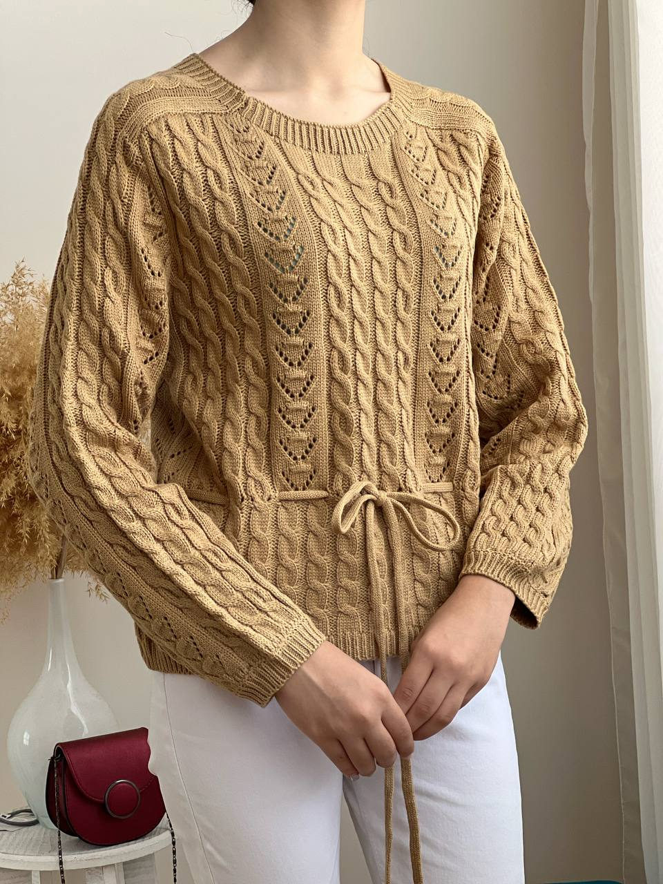 پلیور بافت بوکله کمر گتر کد 2096