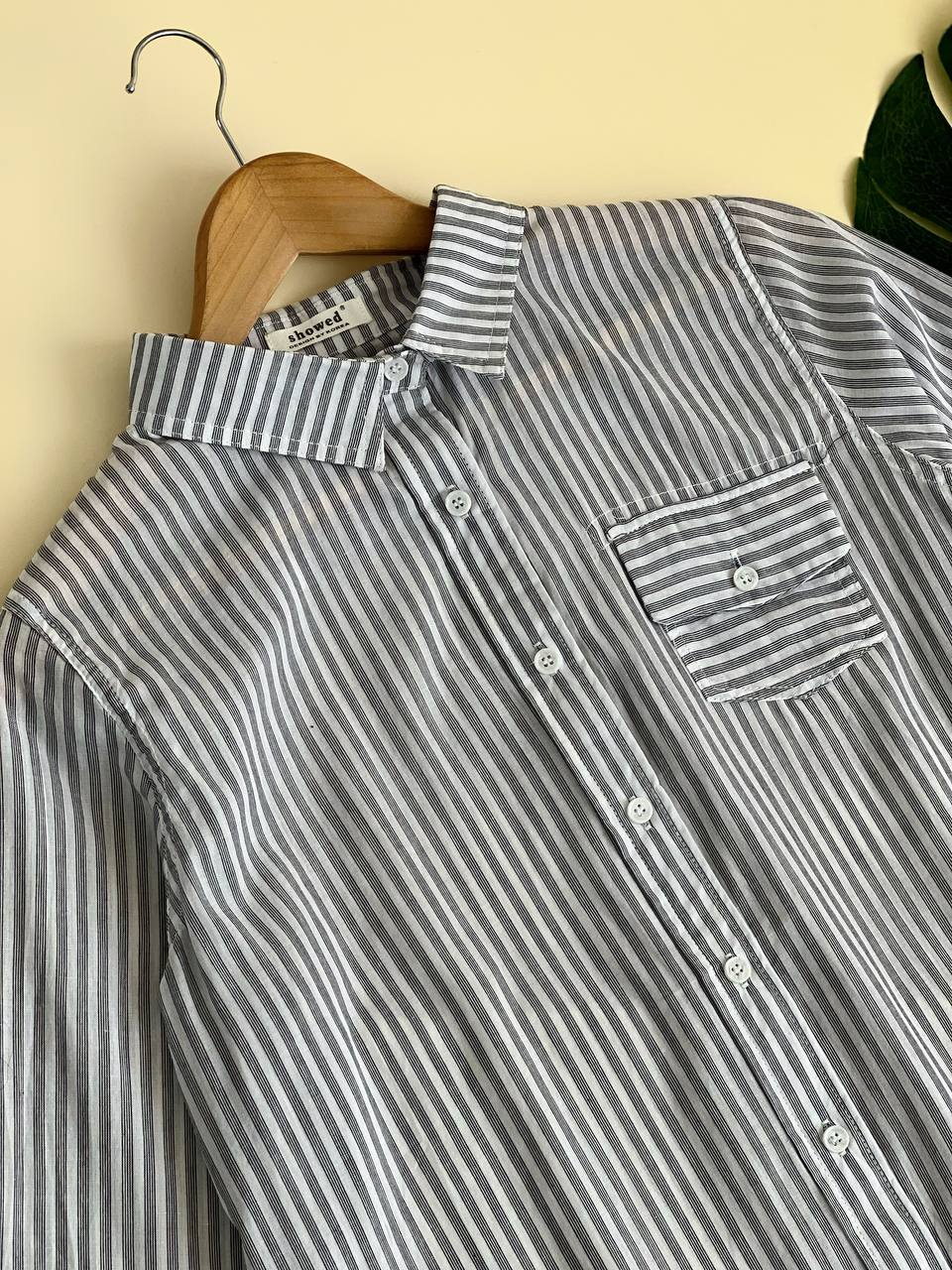 شومیز مانتویی راه راه نخی کد 2101