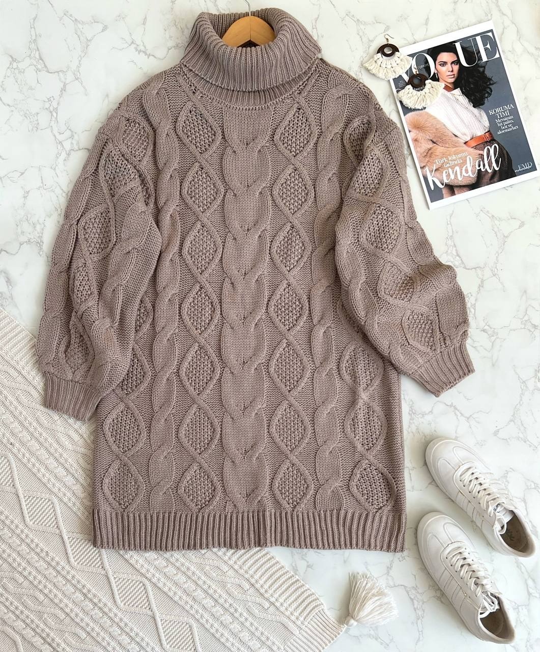 پیراهن بافت یقه اسکی لش کد 2108