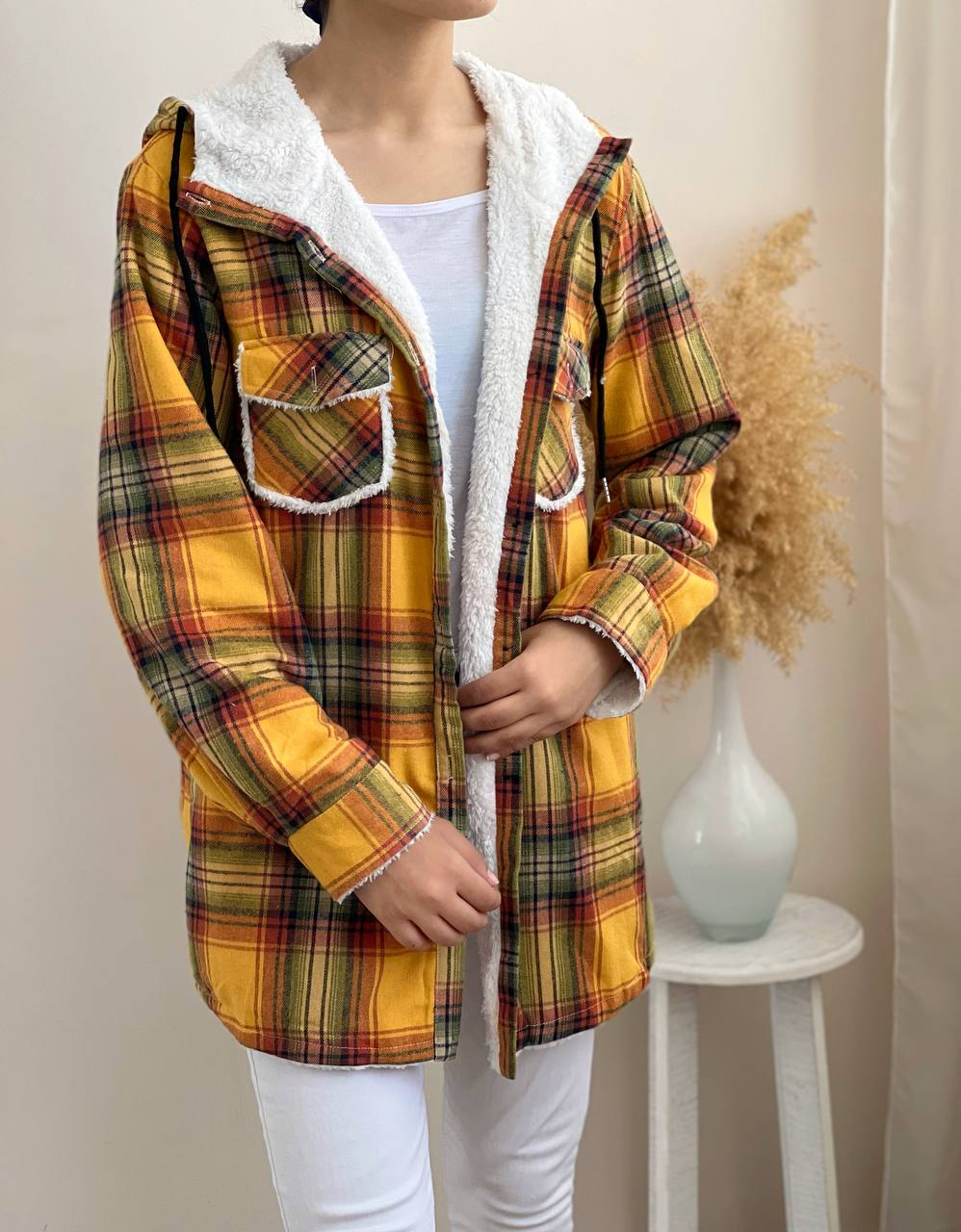 پالتو چهارخونه داخل ببعی کد 2122