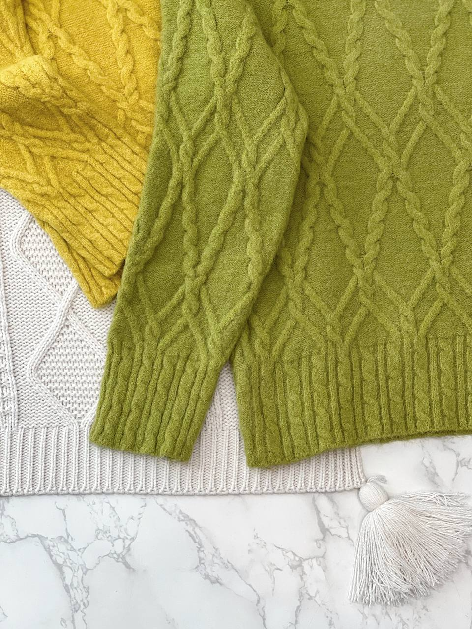 پلیور بافت زنجیری یقه گرد کد 2127