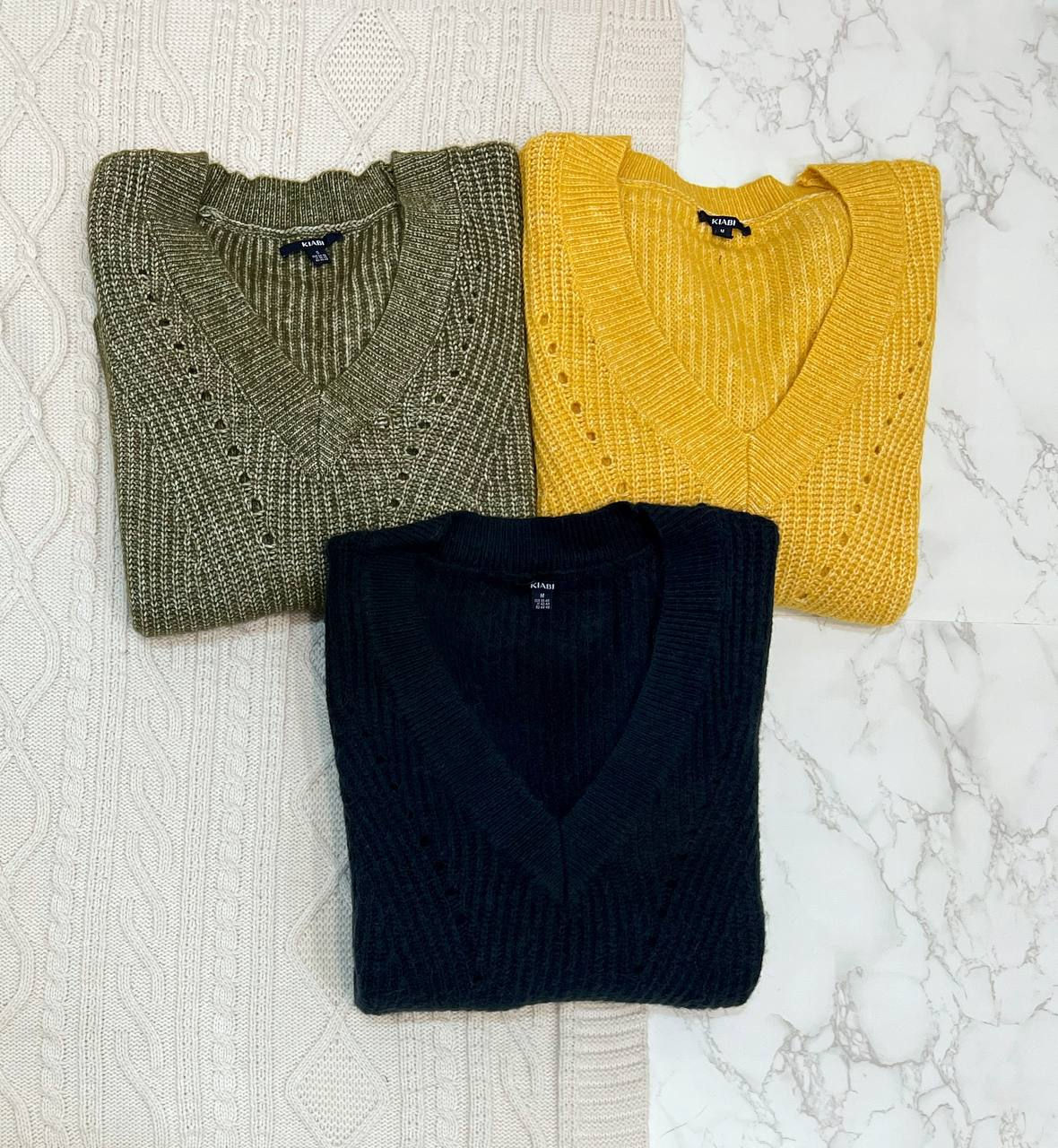 پلیور بافت یقه هفت آستین پف کد 2129