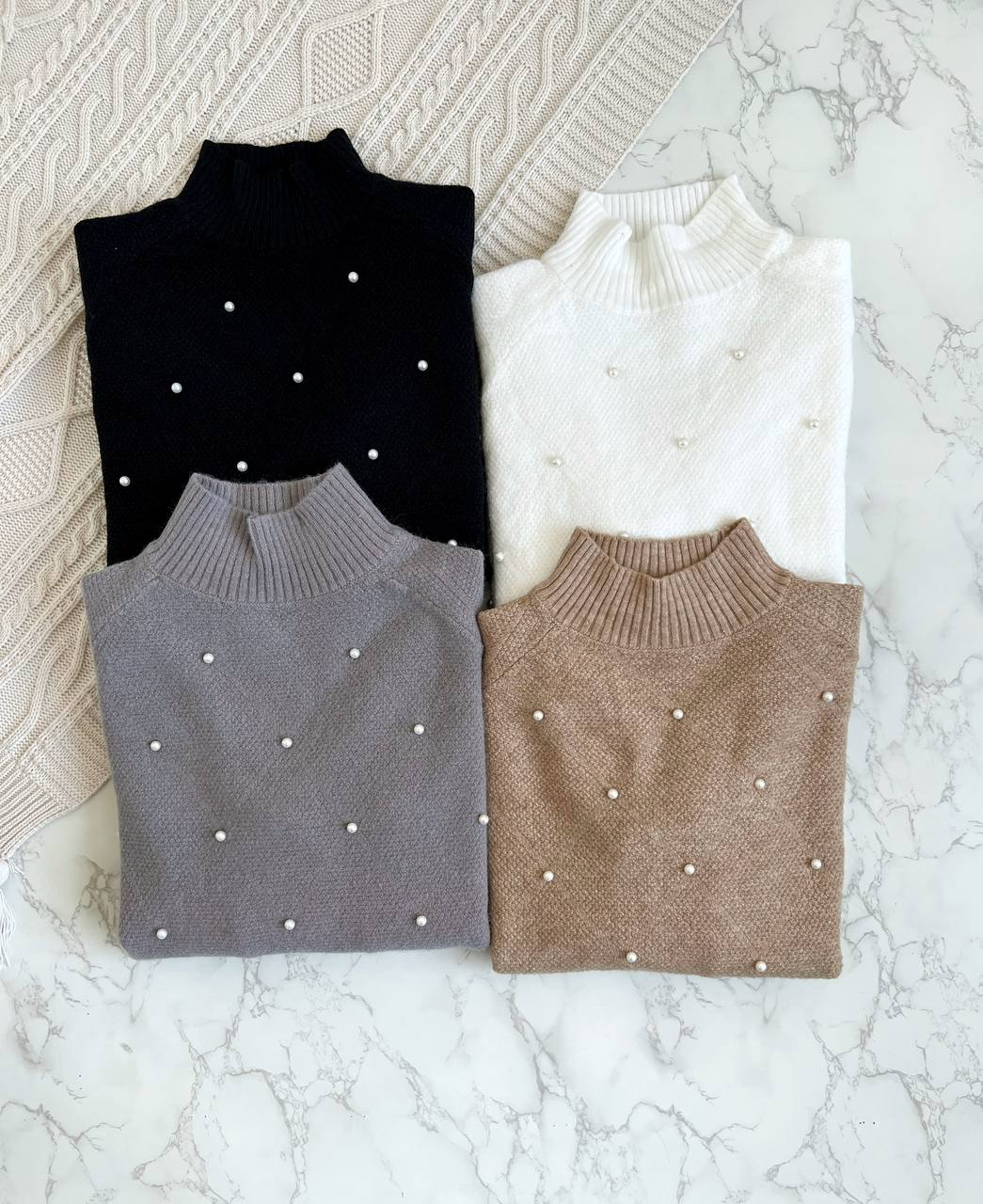 پلیور بافت مرواریدی یقه سه سانت کد 2132