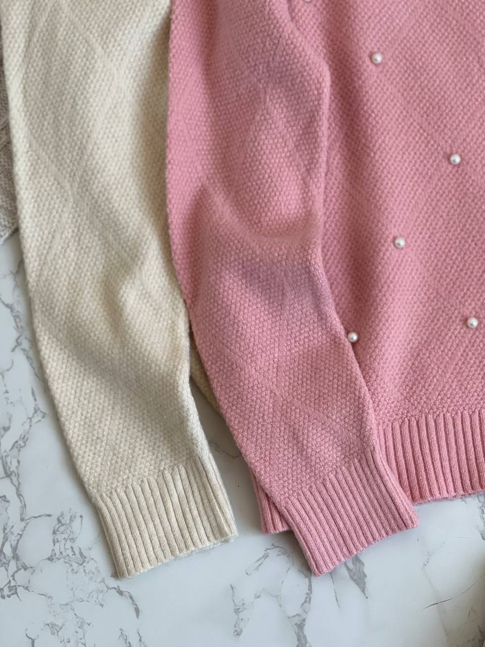 پلیور بافت مرواریدی یقه سه سانت کد 2132