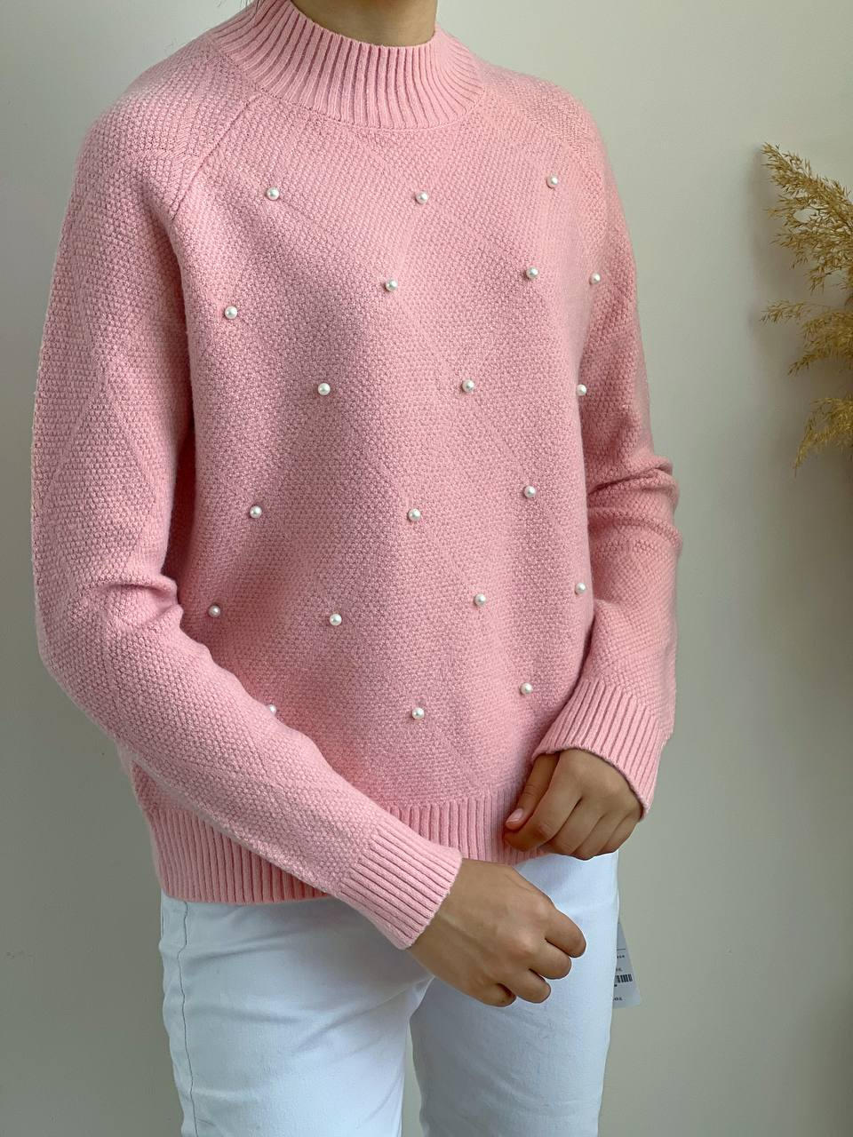 پلیور بافت مرواریدی یقه سه سانت کد 2132
