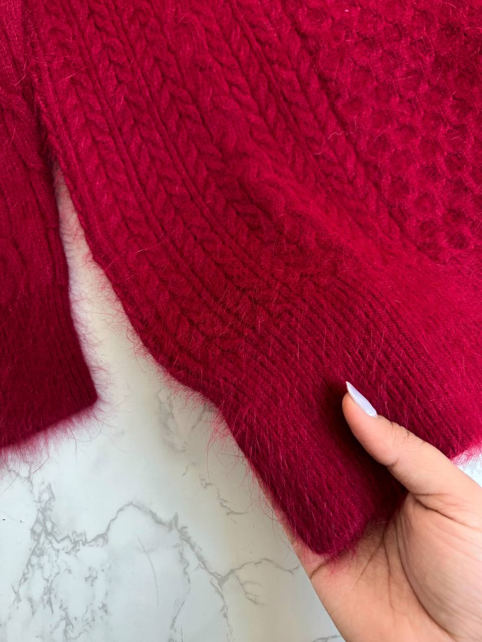 تونیک بافت موهر دار یقه هفت کد 2137