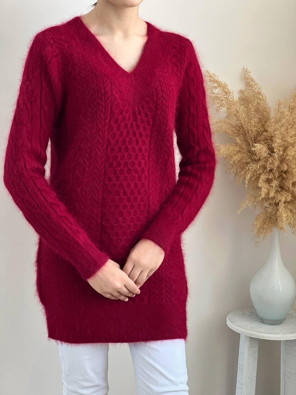 تونیک بافت موهر دار یقه هفت کد 2137