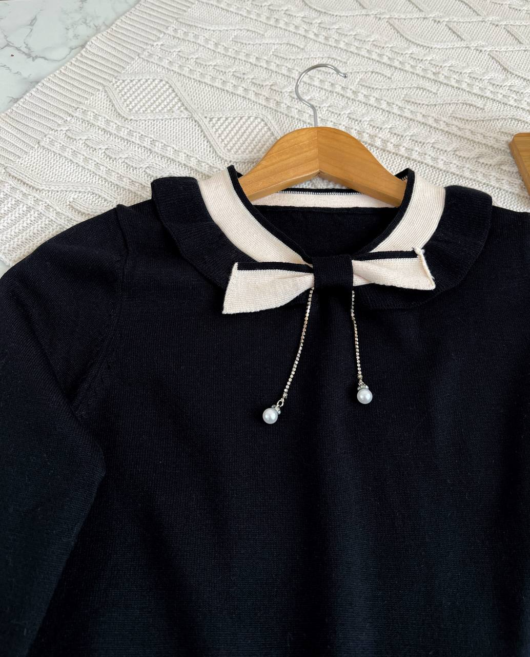 پلیور بافت یقه پاپیون کد 2143