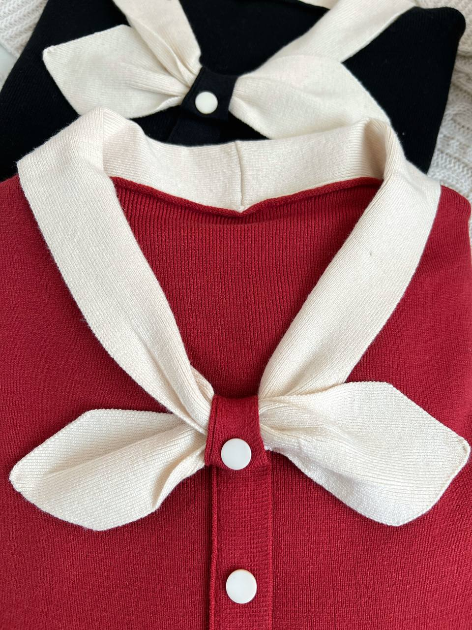 پلیور بافت یقه پاپیون کد 2143