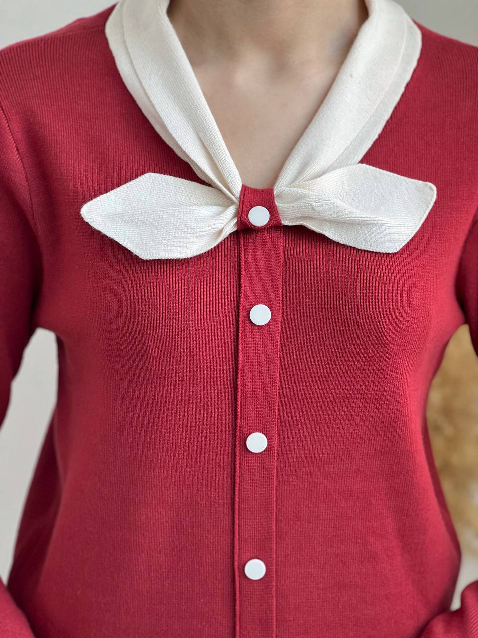 پلیور بافت یقه پاپیون کد 2143