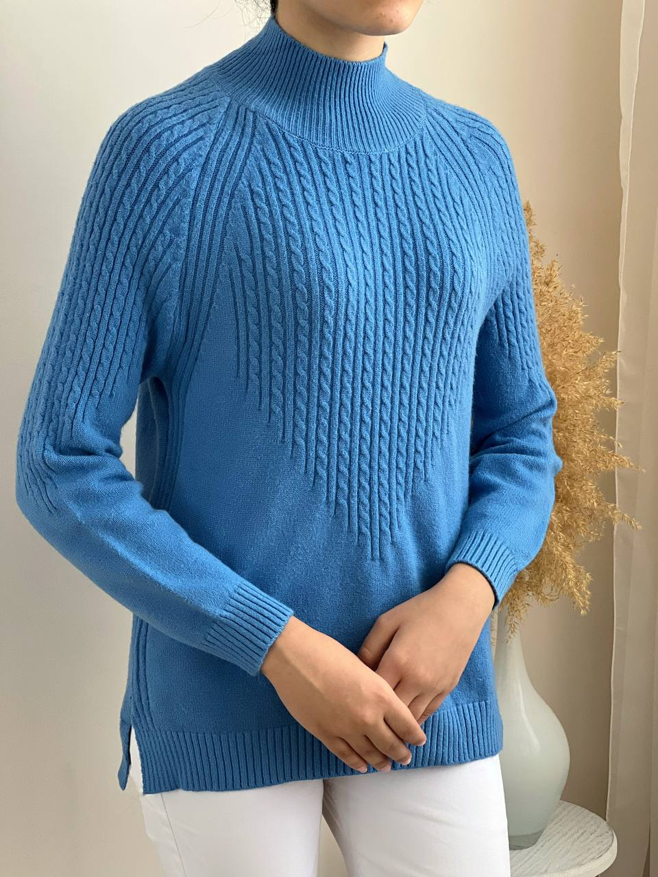 پلیور بافت یقه سه سانت بغل چاک کد 2147