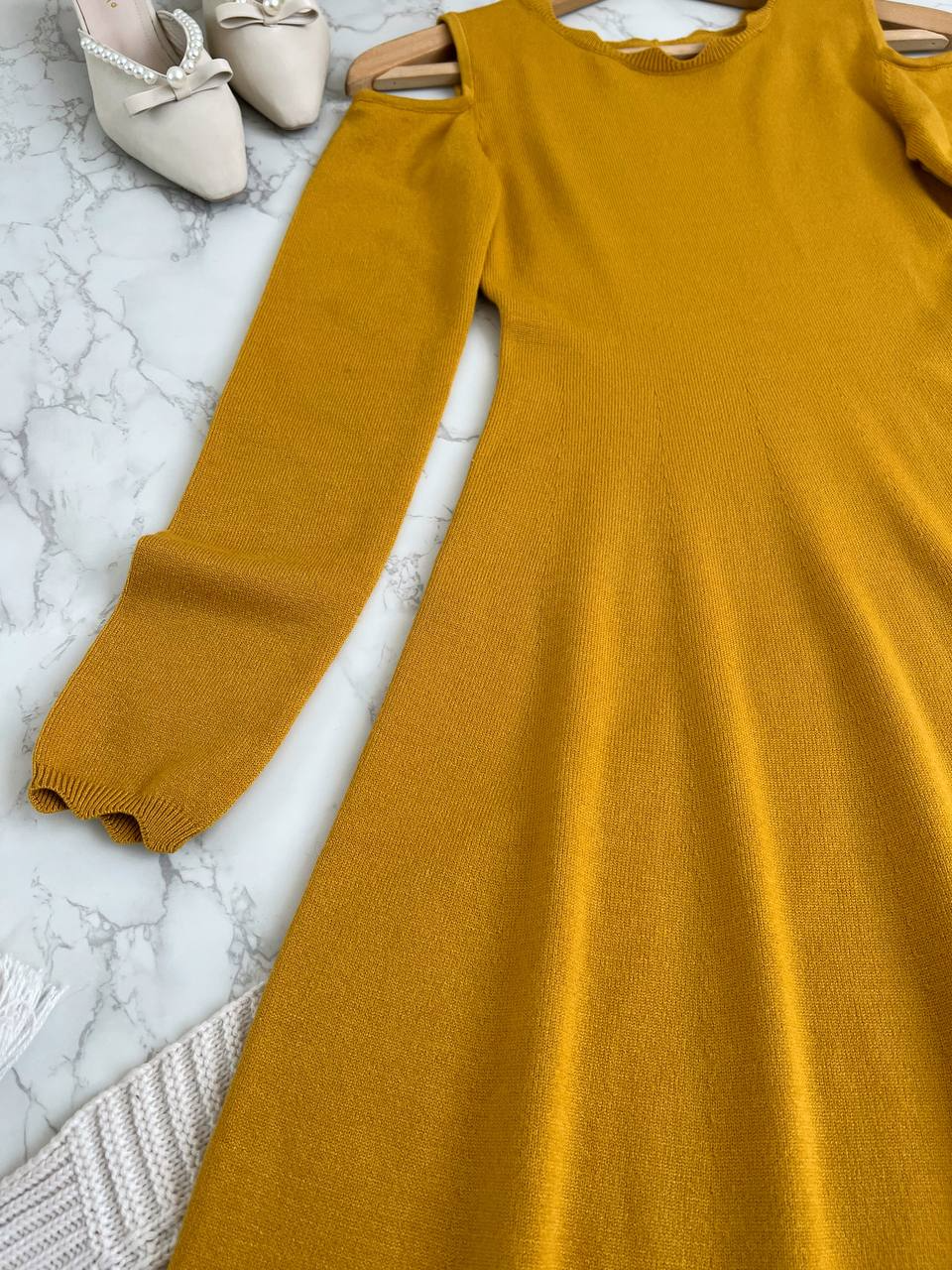 پیراهن بافت سرشانه باز کد 2149