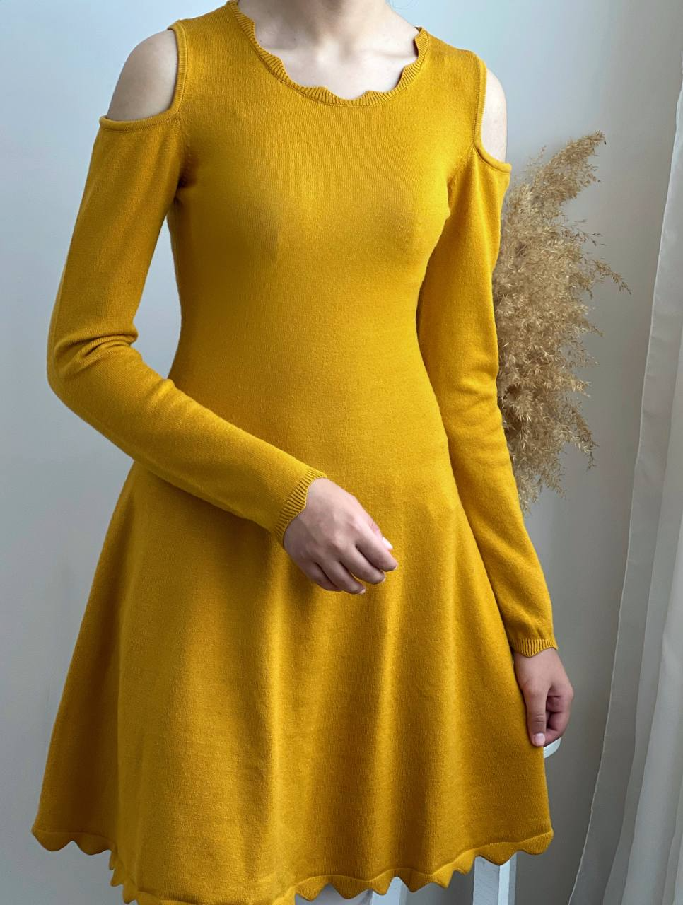 پیراهن بافت سرشانه باز کد 2149