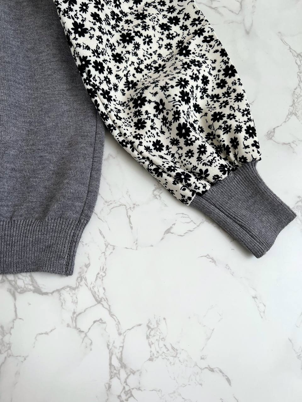 پلیور بافت آستین گلدار کد 2150