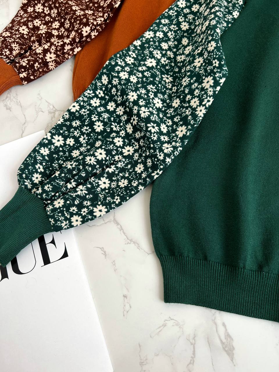 پلیور بافت آستین گلدار کد 2150