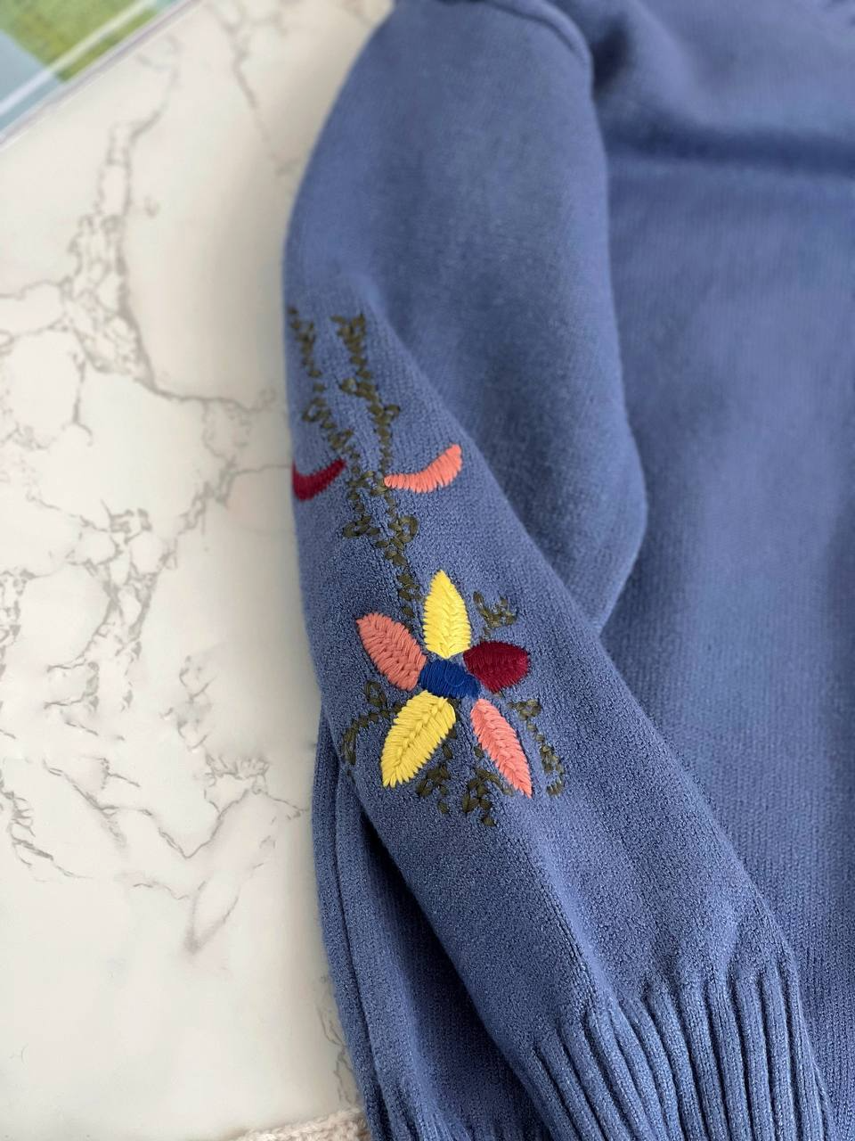 پلیور بافت آستین گلدوزی کد 2153