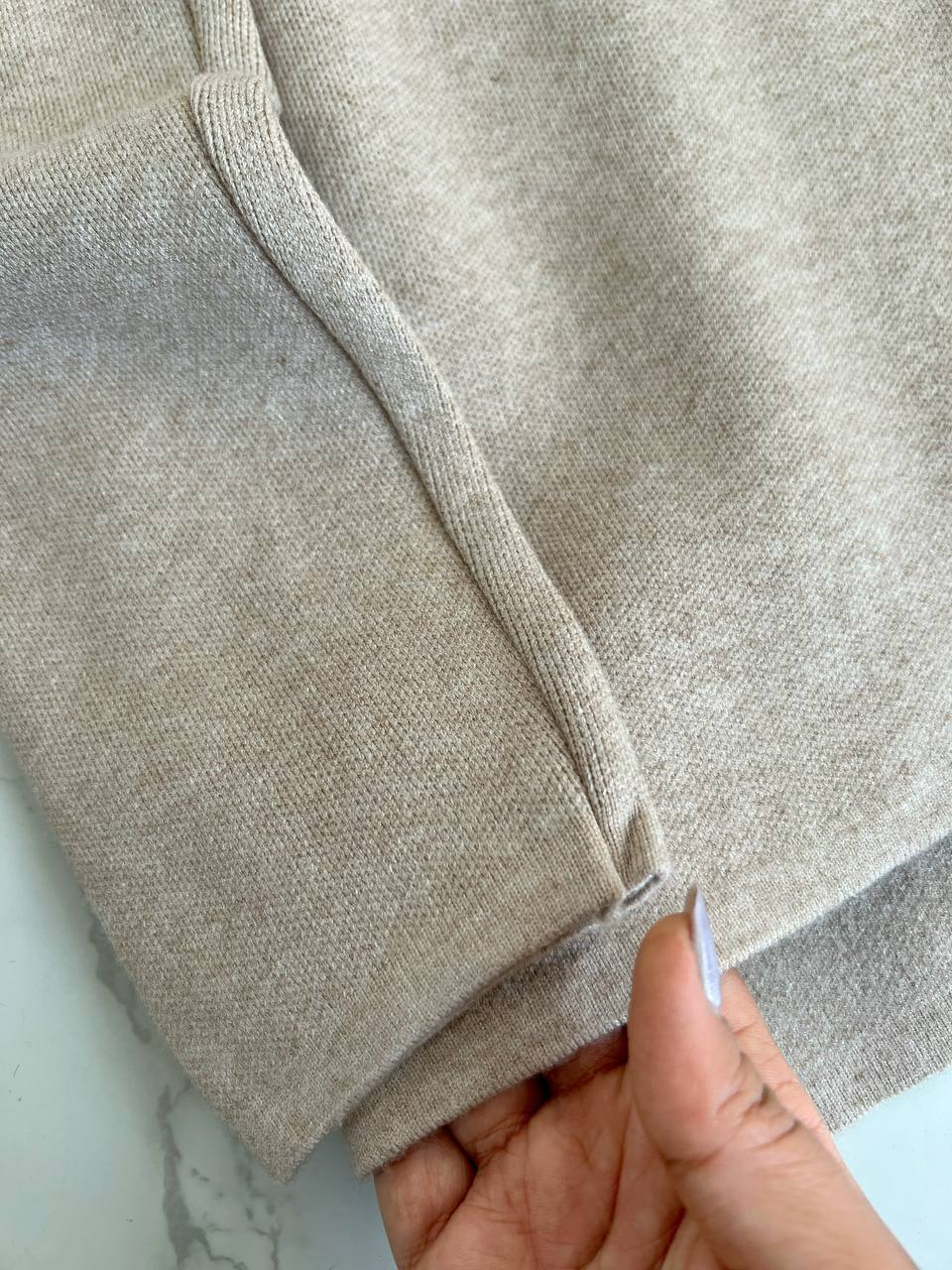 پلیور بافت ساده گرم دار کد 2158