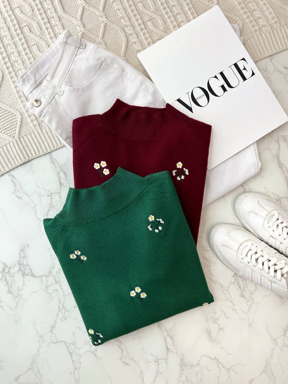 پلیور بافت گپ شکوفه گلدوزی کد 2159