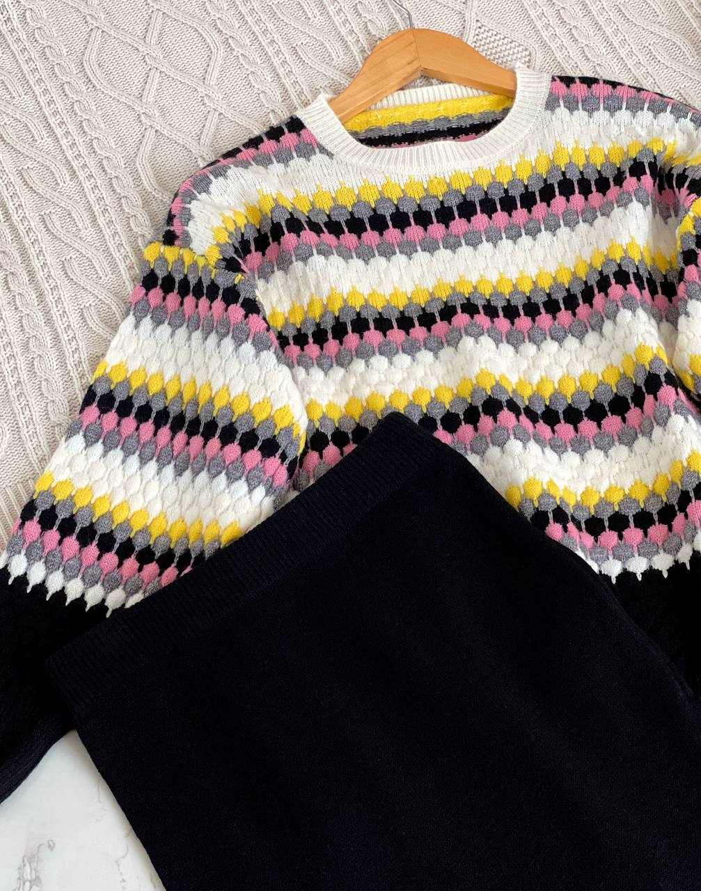 ست بلوز و دامن بافت کد 2160