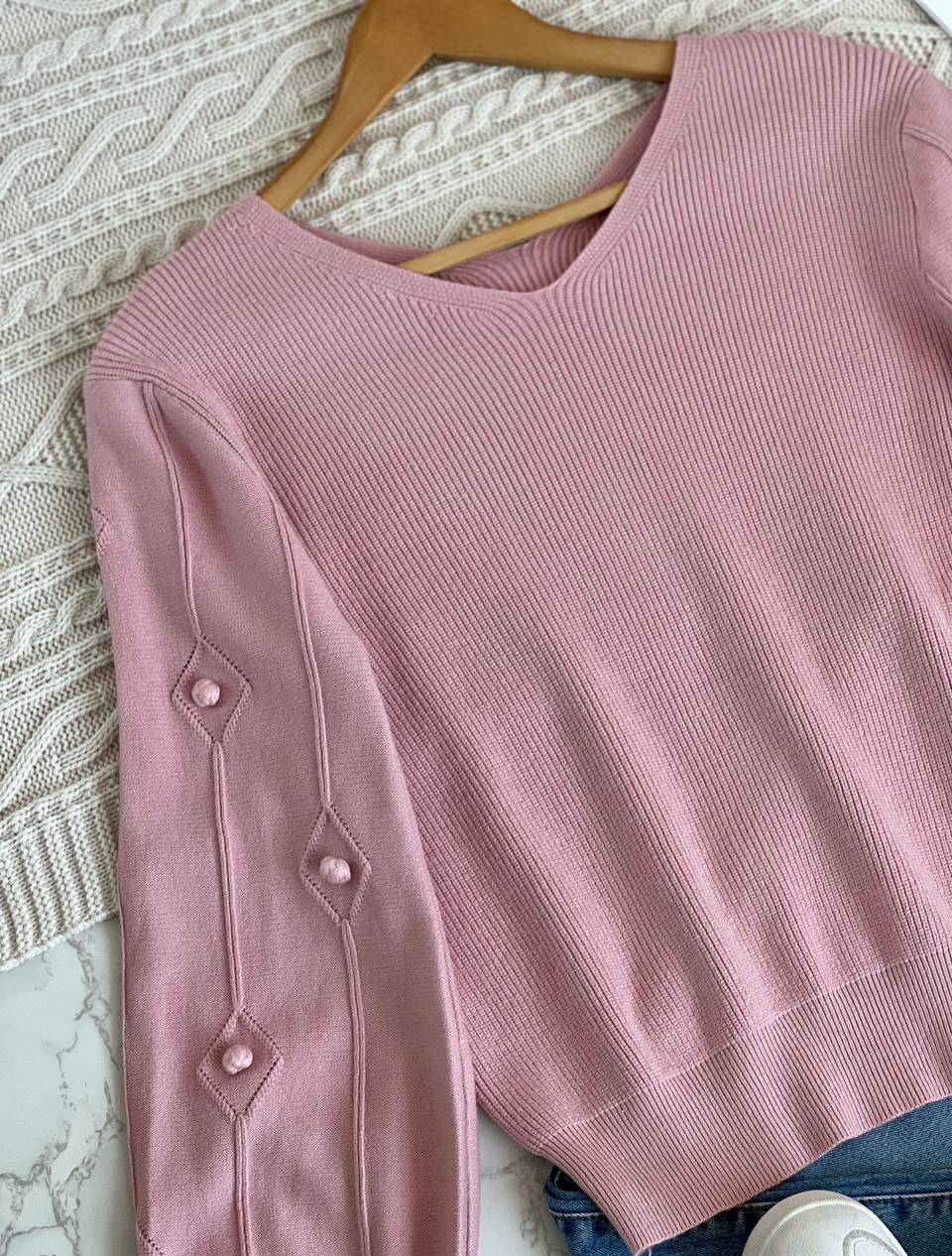 پلیور بافت آستین پف توپی کد 2167