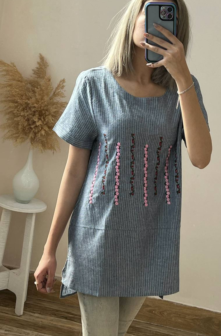 تونیک کنف گلدوزی شده کد 2173